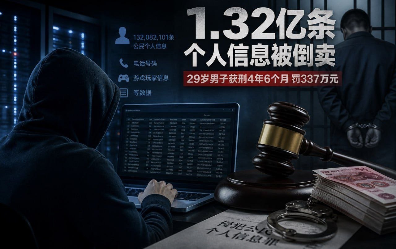 国内特大侵犯公民个人信息案宣判 男子倒卖 1.32 亿条信息 获刑四年半罚金 337 万-东南亚警务报道