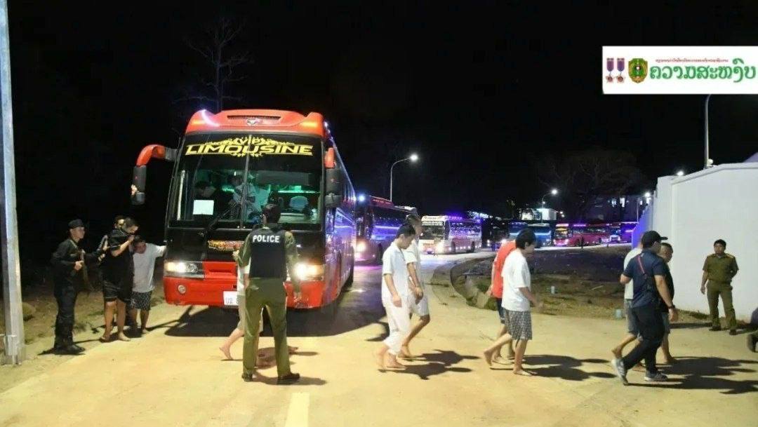 老挝沙湾拿吉捣毁深山特大电诈窝点 605 人落网 中国籍超 500 人